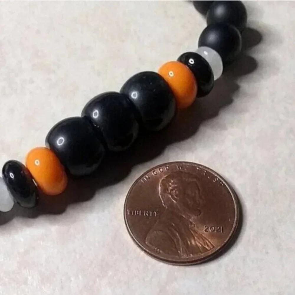 Pittsburgh Steelers Fan Bracelet • Black Agate • Teen Boys Girls Unisex 6.75